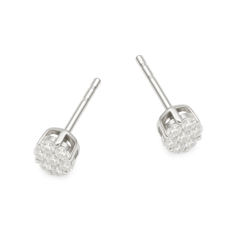 Kolczyki z białego złota z białymi diamentami