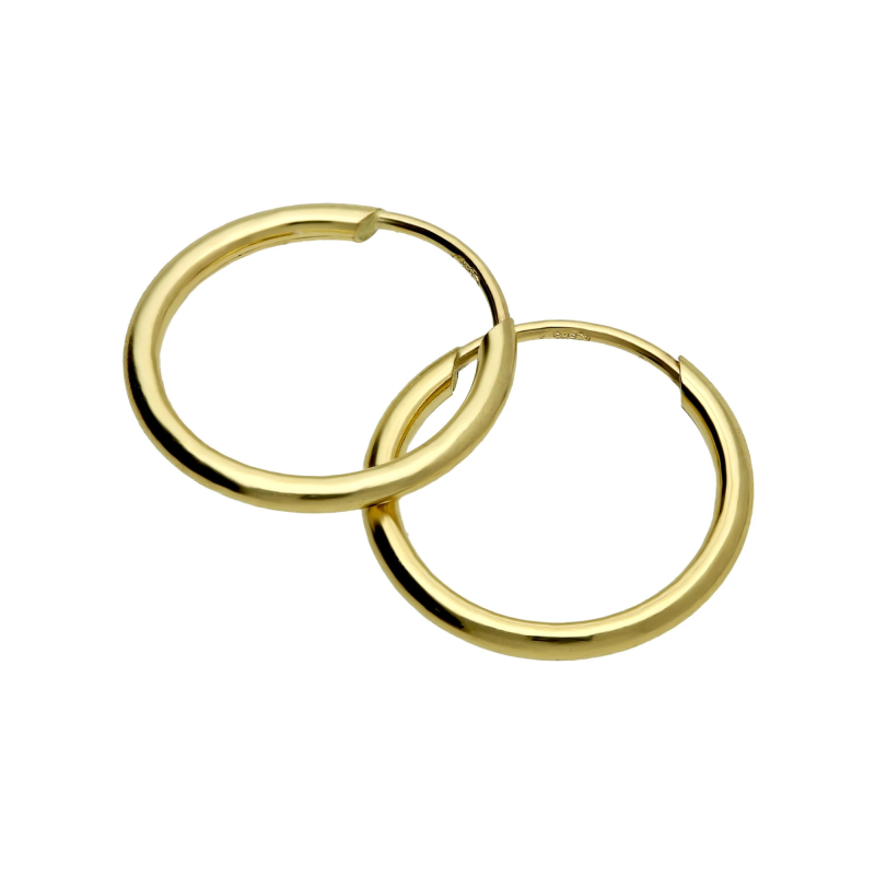 Kolczyki złote kółka szarniry 13mm próba 585