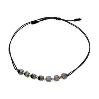 Złota Bransoletka z Hematytami pr. 585 na Sznurku - JubilerSezam.pl