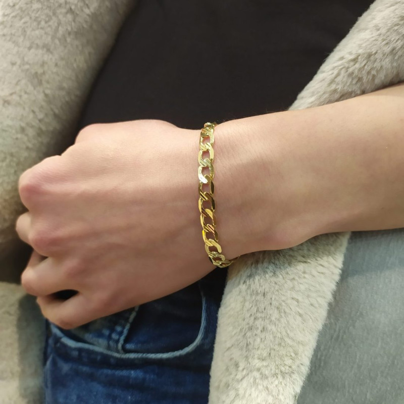 Bransoleta złota pancer z grawerem