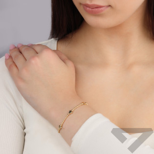 Bransoleta złota serca i grawerowane kulki AR VX3DCBCB2964-VI próba 585