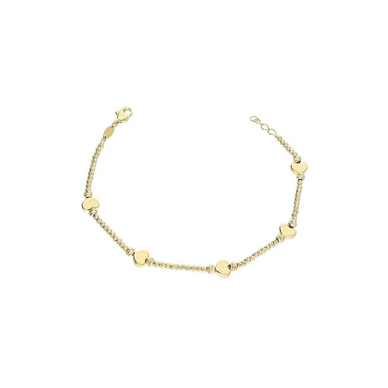 Bransoleta złota serca i grawerowane kulki AR VX3DCBCB2964-VI próba 585