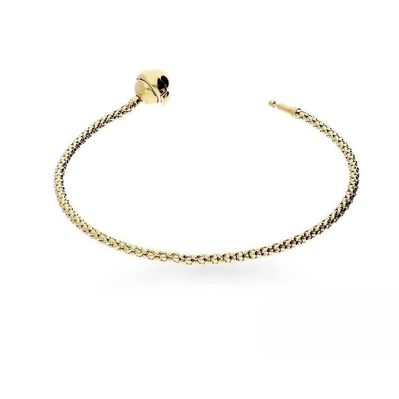 Bransoleta złota 14 karat splot coreana z zapięciem na kulkę