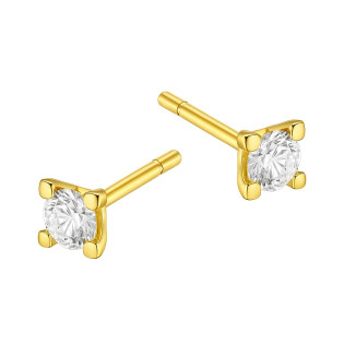 Kolczyki złote z białą cyrkonią próba 585