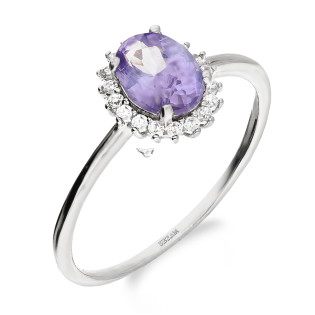 Pierścionek srebrny z tanzanitem i białymi cyrkoniami AT NA1598-R-TA-WP próba 925