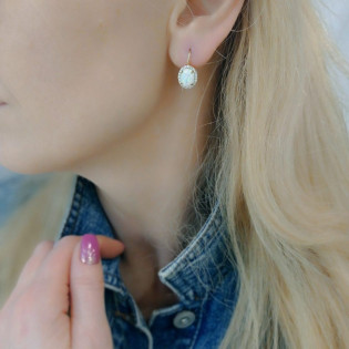 Kolczyki opal biały z cyrkoniami markiza OS 96-3055 OPL próba 585