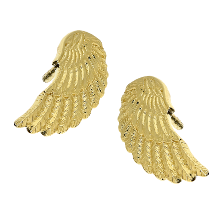 Kolczyki złote tłoczone skrzydło na sztyft OS 96-9311-FR próba 585