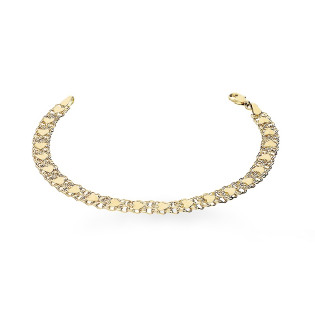 Bransoleta damska serca na złotej siatce próba 585