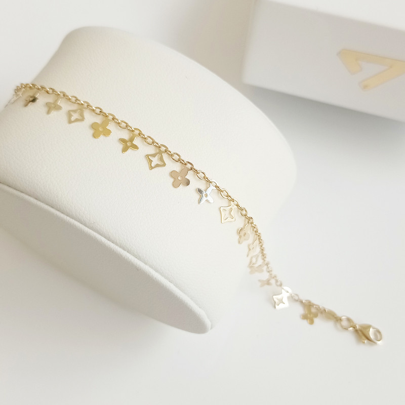 Bransoleta kwiatki wiszące próba 585