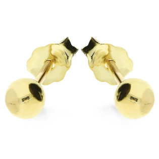 Kolczyki złote gładkie kulki 3 mm zapinane na sztyft