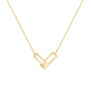 Pozłacany Naszyjnik z Prostokątami Masa Perłowa - JubilerSezam.pl