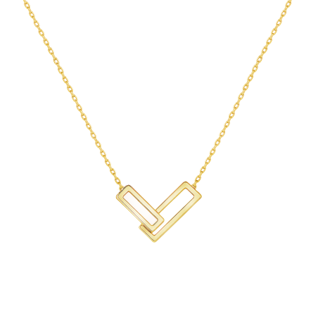 Pozłacany Naszyjnik z Prostokątami Masa Perłowa - JubilerSezam.pl