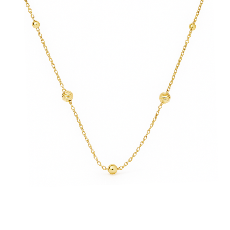 Naszyjnik pozłacany z kulkami