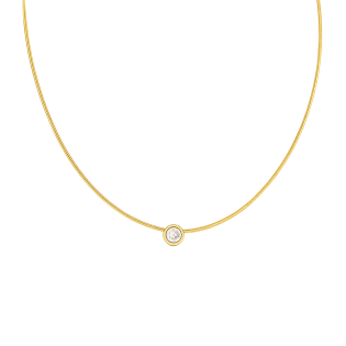 Naszyjnik pozłacany z białą cyrkonią