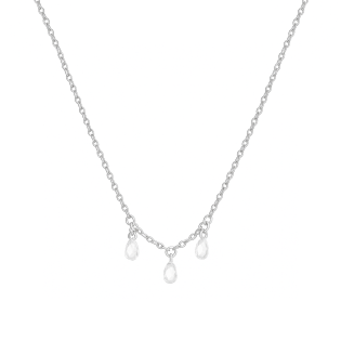 Naszyjnik srebrny z fasetowanymi cyrkoniami
