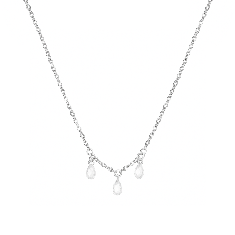 Naszyjnik srebrny z fasetowanymi cyrkoniami