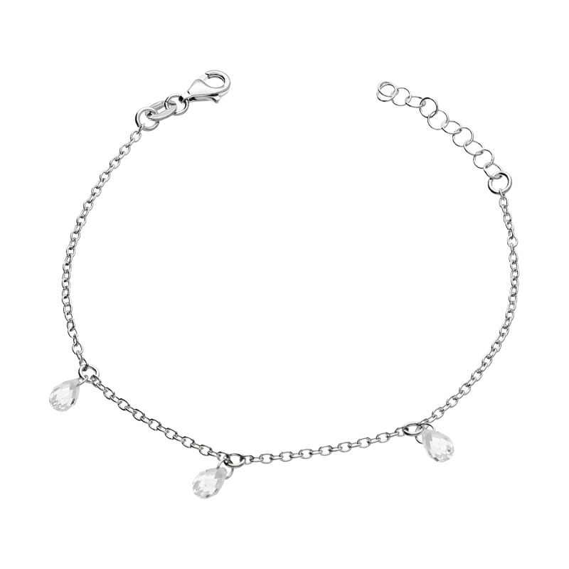 Bransoleta srebrna z fasetowanymi cyrkoniami