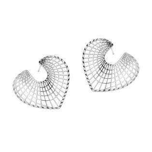 Kolczyki srebrne z ażurowym sercem