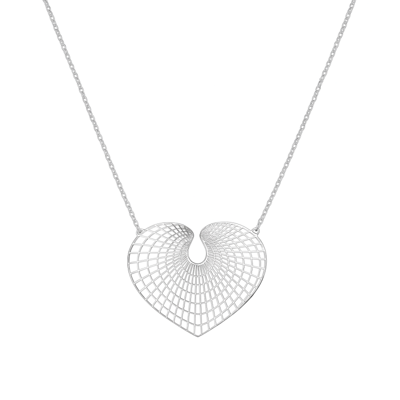 Naszyjnik srebrny z ażurowym sercem