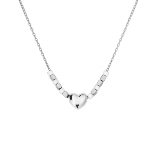Naszyjnik srebrny z sercem i kostkami