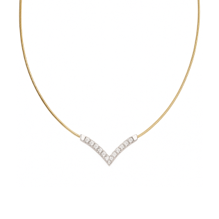 Naszyjnik pozłacany szpic z cyrkoniami