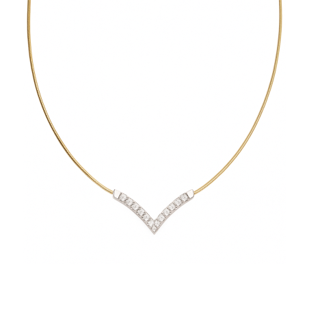 Naszyjnik pozłacany szpic z cyrkoniami