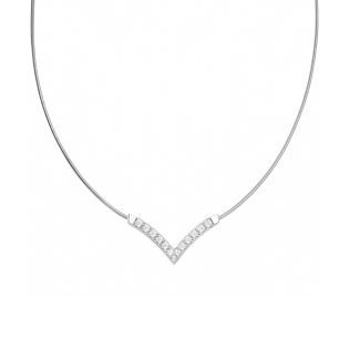 Naszyjnik srebrny szpic z cyrkoniami