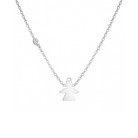 Naszyjnik srebrny z aniołkiem i skrzydłem