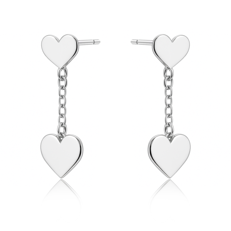 Kolczyki srebrne z sercami