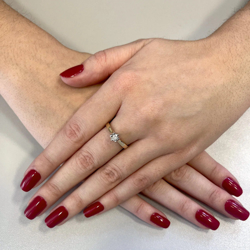 Pierścionek zaręczynowy Soliter ze złota próby 375