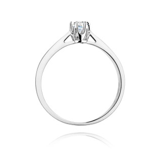 Pierścionek zartęczynowy ROYAL z białego złota próba 585