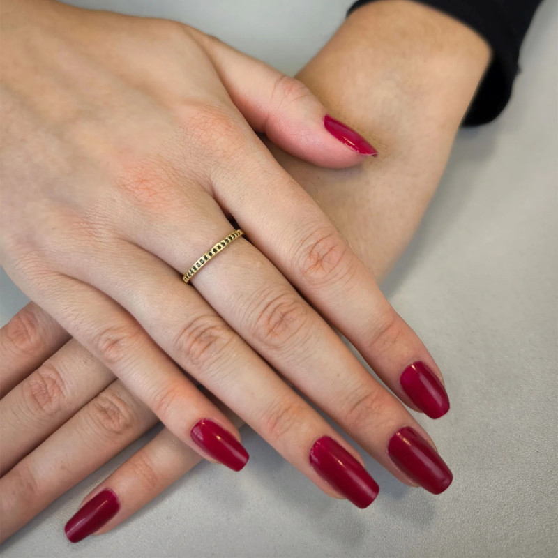 Pierścionek rings z czarnymi diamentami ze złota próby 585