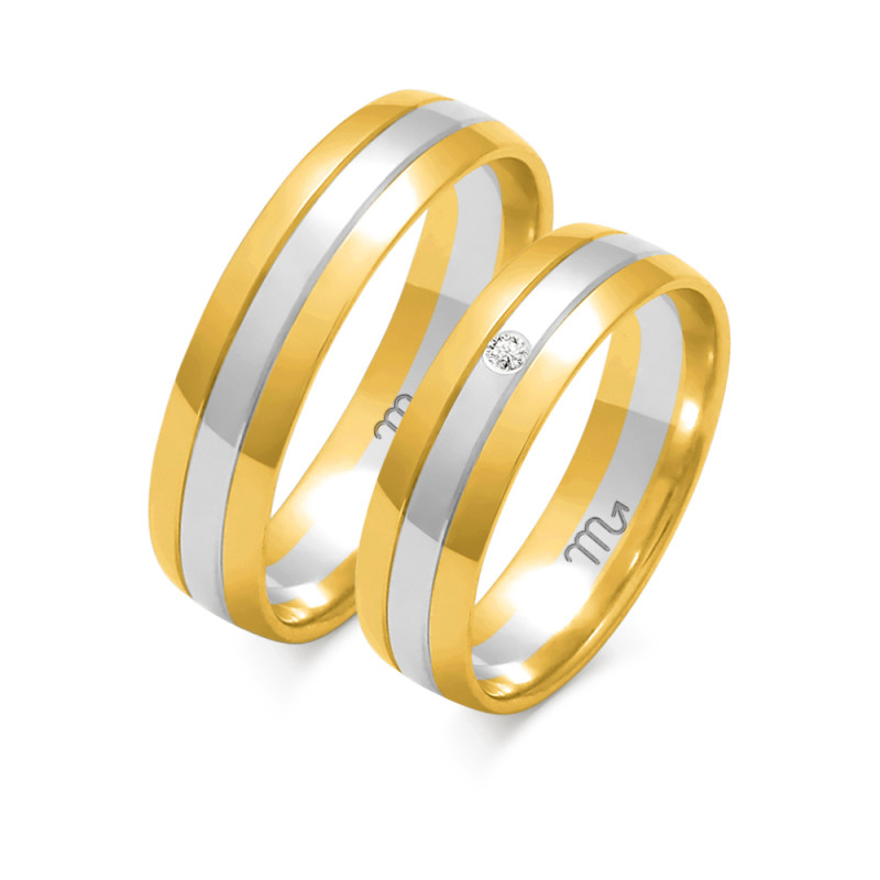 Obrączki ślubne z diamentami nr ZO OE-11 próba 585