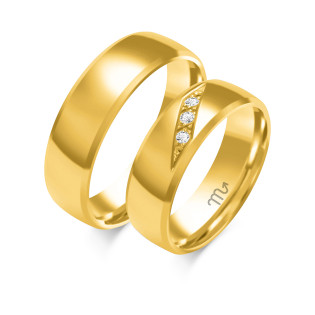 Obrączki ślubne z diamentami ZO O-355 próba 585