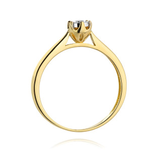Pierścionek zaręczynowy SOLITER z diamentem złoto próba 585