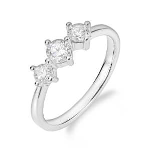 Pierścionek srebrny z trzema cyrkoniami