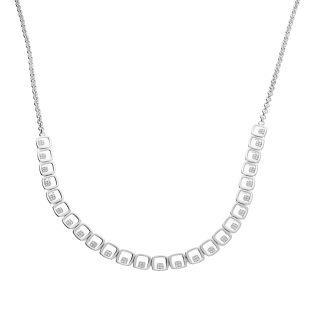 Naszyjnik srebrny kwadratowe ramki z cyrkoniami