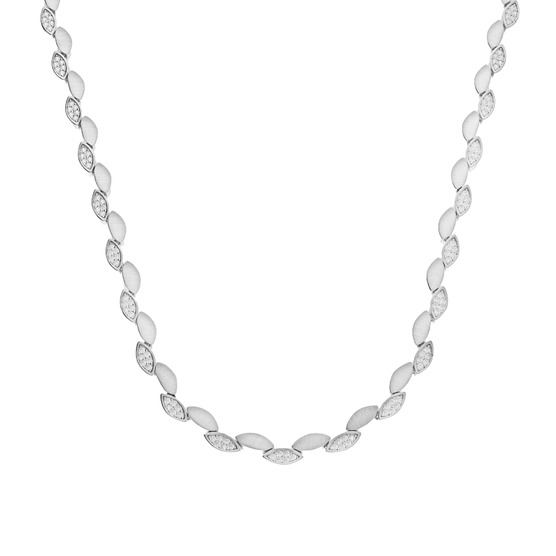 Naszyjnik srebrny z łezkami z cyrkoniami