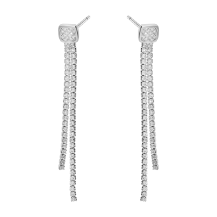 Srebrne Kolczyki z Cyrkoniami Kwadrat - JubilerSezam.pl