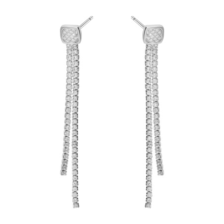 Srebrne Kolczyki z Cyrkoniami Kwadrat - JubilerSezam.pl