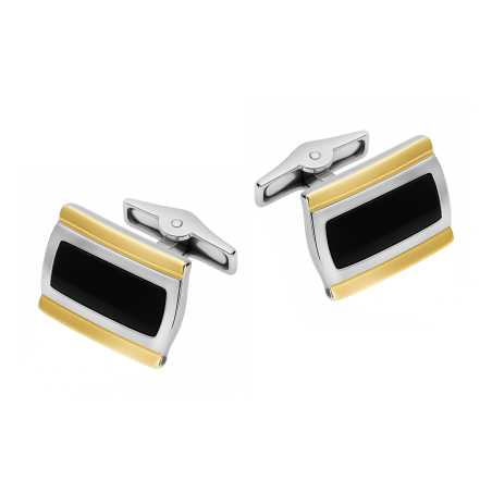 Eleganckie spinki do mankietów srebrne ze złotem pr. 375 - JubilerSezam.pl