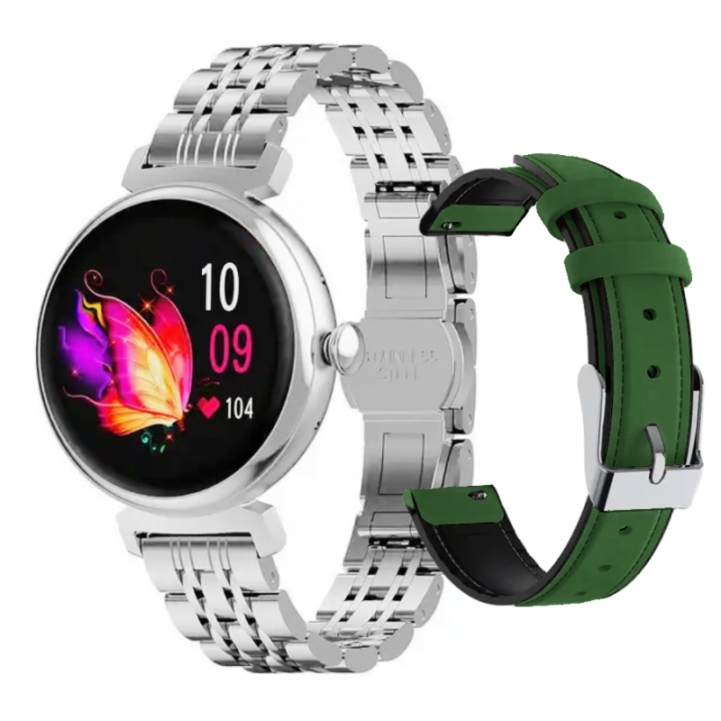 Smartwatch Rubicon RNCF21 srebrny plus zielony pasek SMARUB278