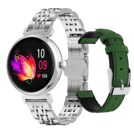 Smartwatch Rubicon RNCF21 srebrny plus zielony pasek SMARUB278