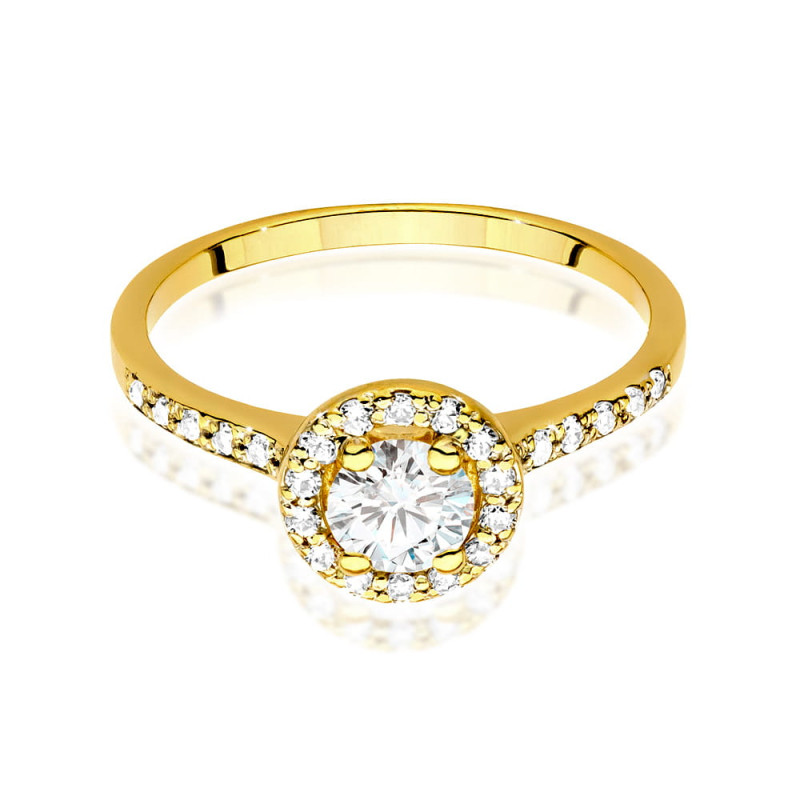 Pierścionek zaręczynowy METROPOLIS  z diamentami ze złota próby 585