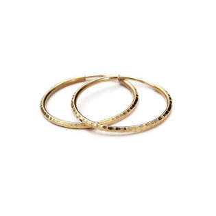 Kolczyki złote taflowane kółka szarniry 18 mm próba 585