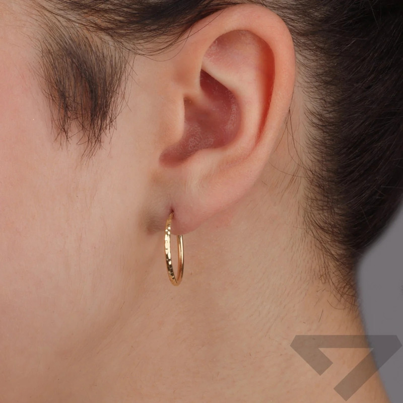 Kolczyki kółka szarniry taflowane 18 mm złoto próby 375