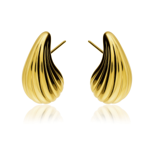 Kolczyki srebrne pozłacane krople zaprezentowane na finalistce Miss Polski 2025 Oliwii Kondrackiej