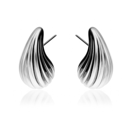 Kolczyki srebrne kropla wypukła z pasami