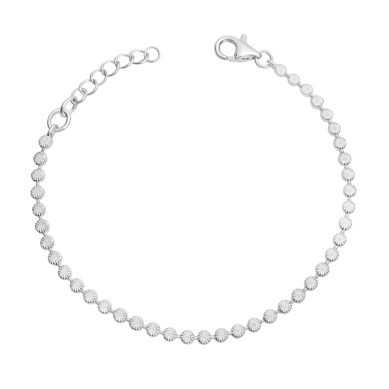 Srebrna Bransoletka z Grawerowanymi Kółkami - JubilerSezam.pl