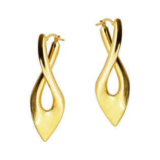 Kolczyki pozłacane skręcony owal